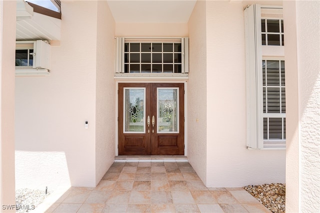 view of exterior entry with french doors