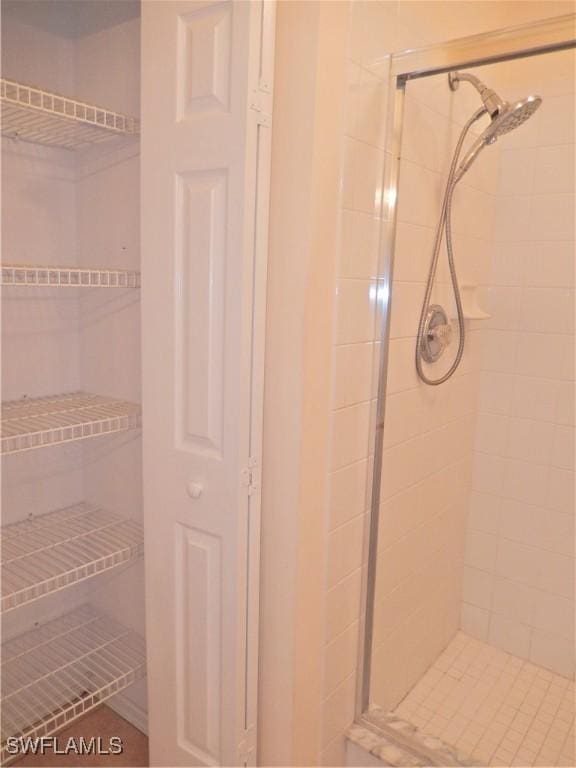 bathroom featuring walk in shower