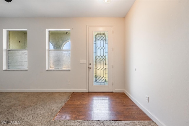 foyer entrance featuring hardwood / wood-style flooring