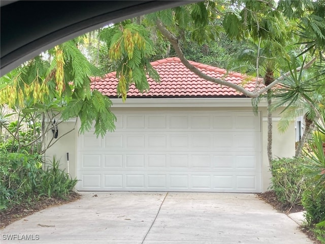 view of garage