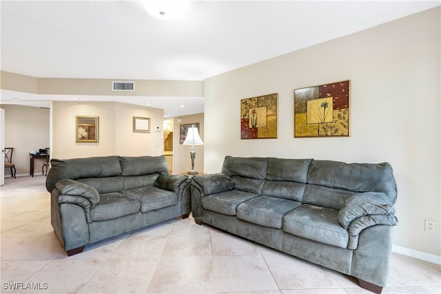 view of tiled living room