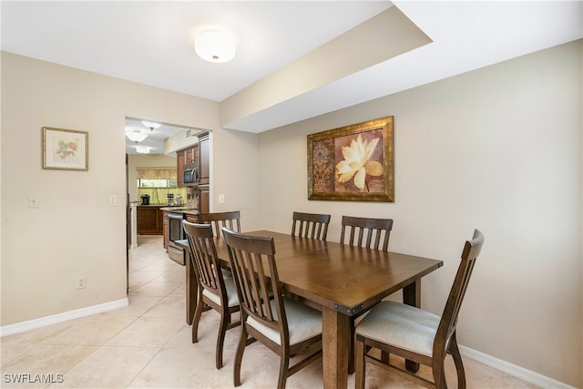 view of tiled dining room