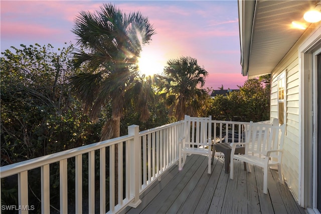 view of deck at dusk