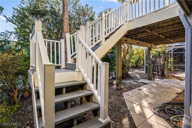 view of patio featuring a wooden deck