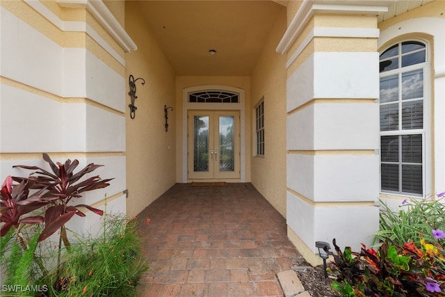 property entrance with french doors