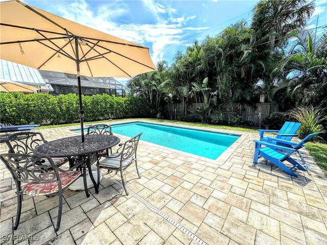 856 98th Ave N, Naples, FL 34108 - view of pool featuring a patio and a fenced backyard