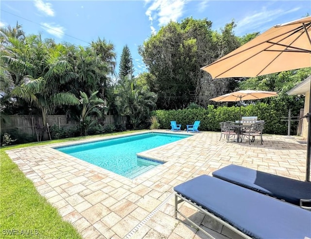 856 98th Ave N, Naples, FL 34108 - view of swimming pool with a patio and a fenced backyard