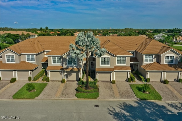 view of front of house with a garage