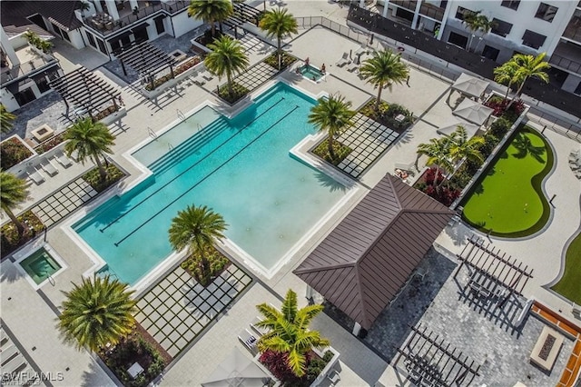 view of pool with a patio area