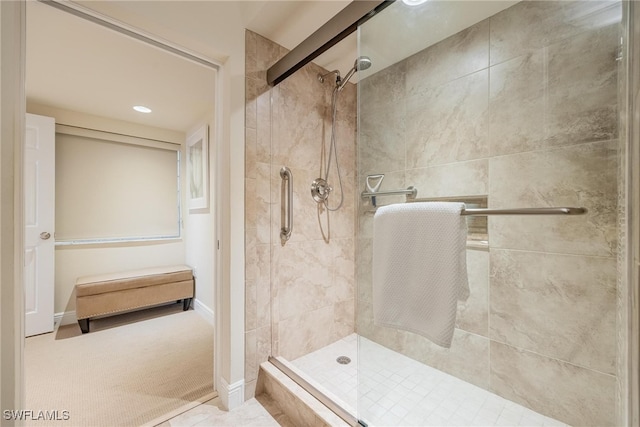 bathroom with an enclosed shower