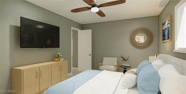 bedroom with ceiling fan