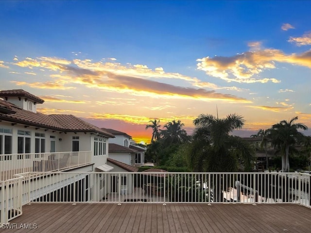 view of deck at dusk