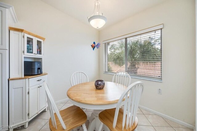 view of tiled dining room