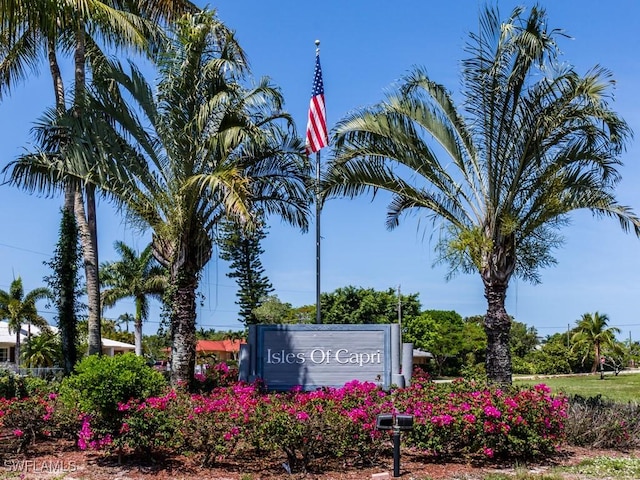 view of community sign