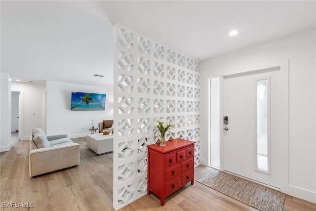 entrance foyer featuring light hardwood / wood-style floors