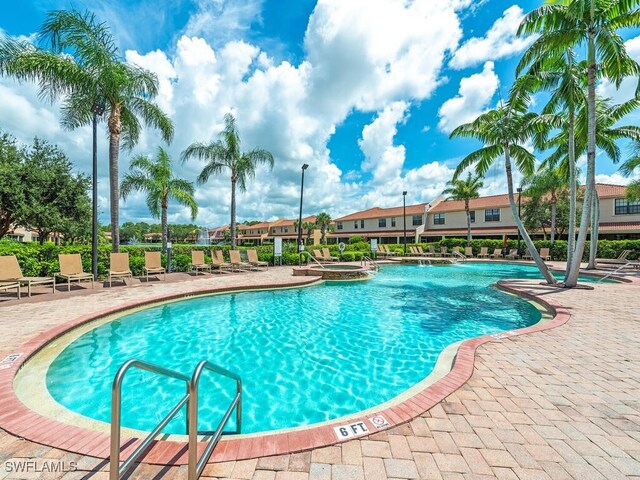 view of pool with a patio area