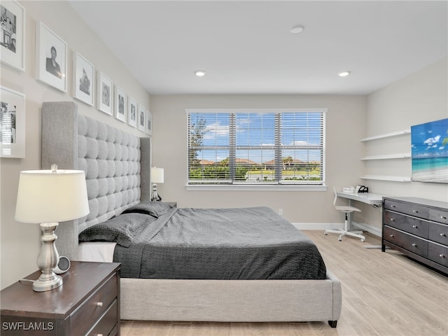 bedroom featuring light hardwood / wood-style flooring