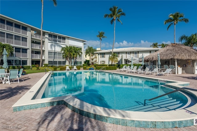 view of pool with a patio area