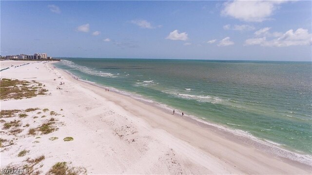 property view of water featuring a view of the beach