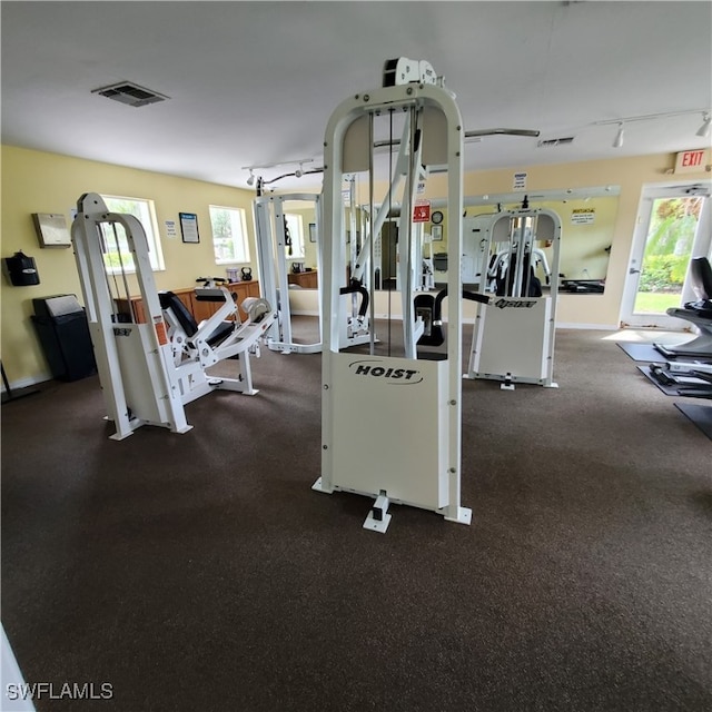 gym featuring plenty of natural light