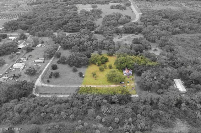 aerial view with a rural view