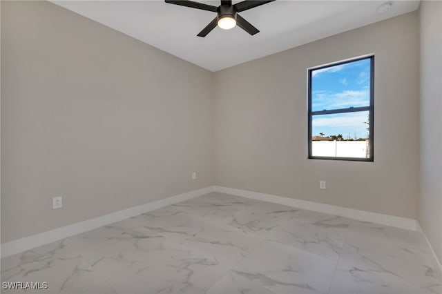 unfurnished room featuring ceiling fan