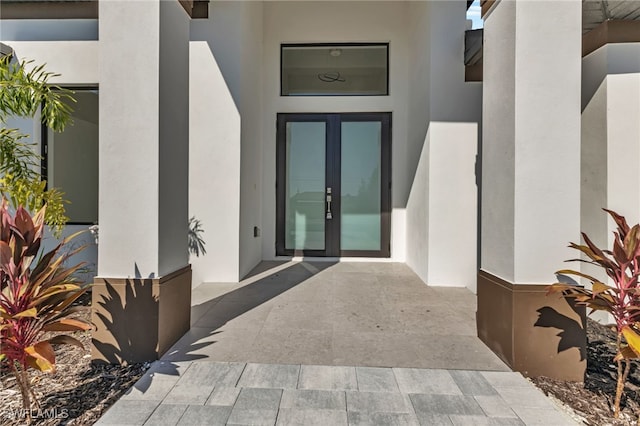 entrance to property with french doors