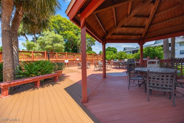 deck with a gazebo