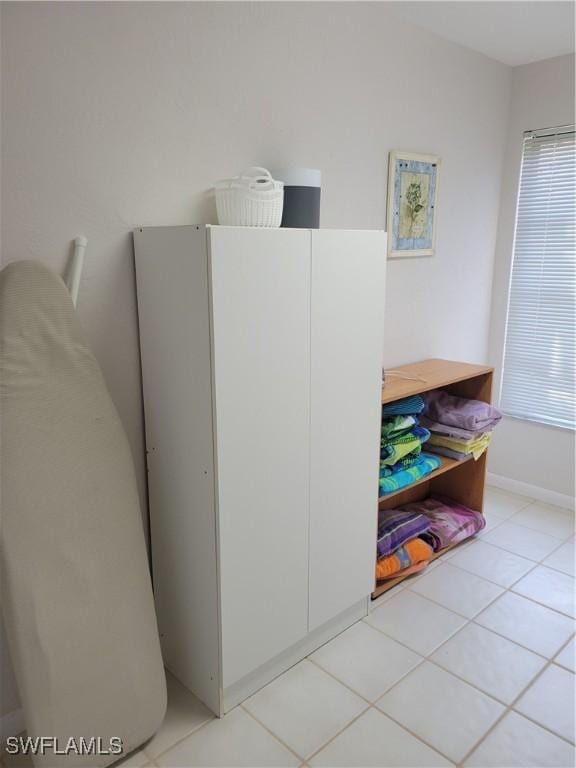 interior details featuring white fridge