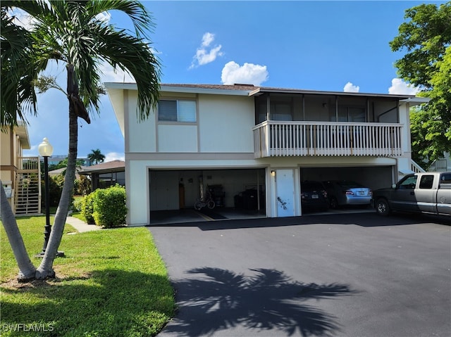 view of property with a garage