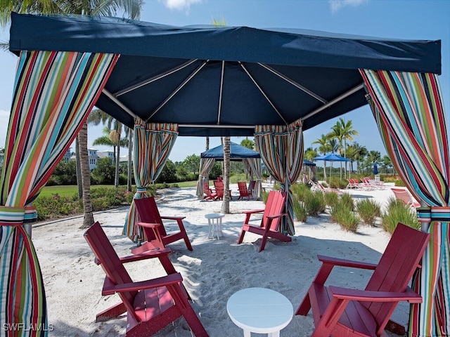 view of patio / terrace featuring a gazebo