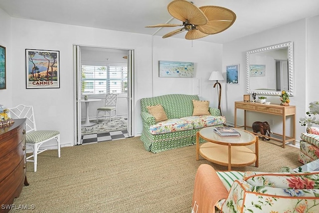 271 8th Ave S Unit 271, Naples, FL 34102 - living room with a ceiling fan and carpet floors
