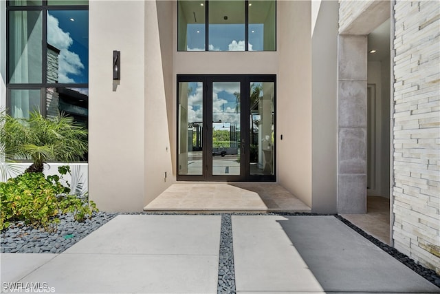 entrance to property with french doors