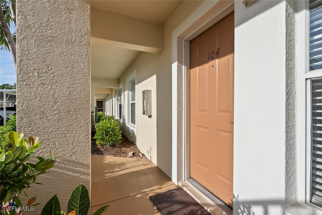 view of doorway to property