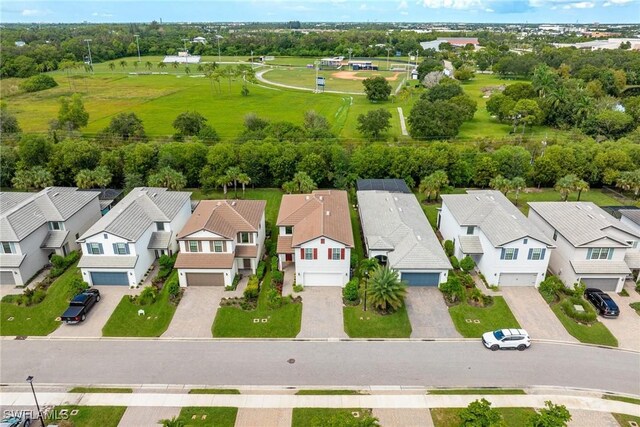 birds eye view of property with a residential view