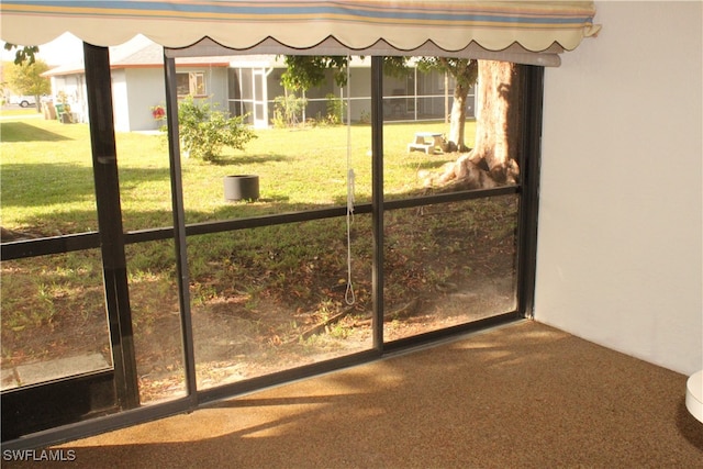 view of unfurnished sunroom