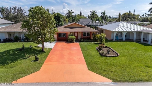 view of front of home with a front yard