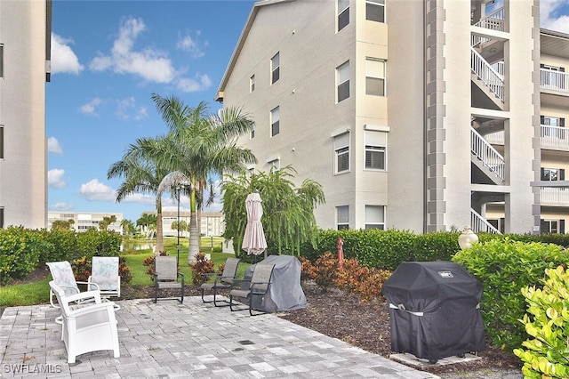 view of patio / terrace featuring a balcony and grilling area