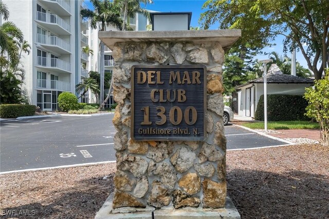 view of community sign