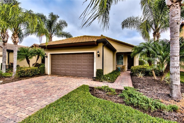 view of front of house with a garage