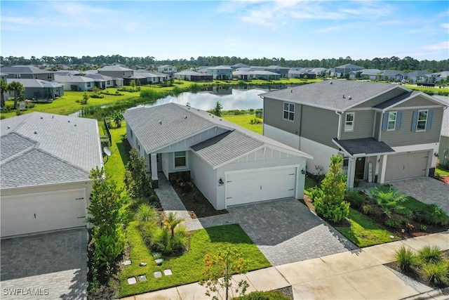 aerial view with a residential view