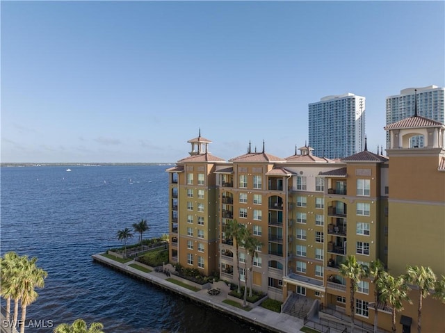 view of property featuring a water view