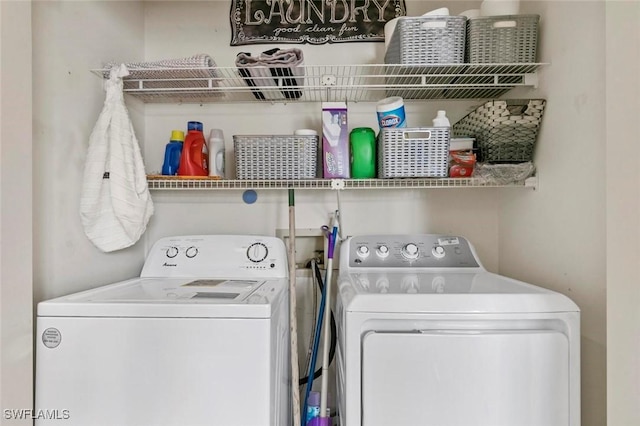 laundry area featuring washer and clothes dryer