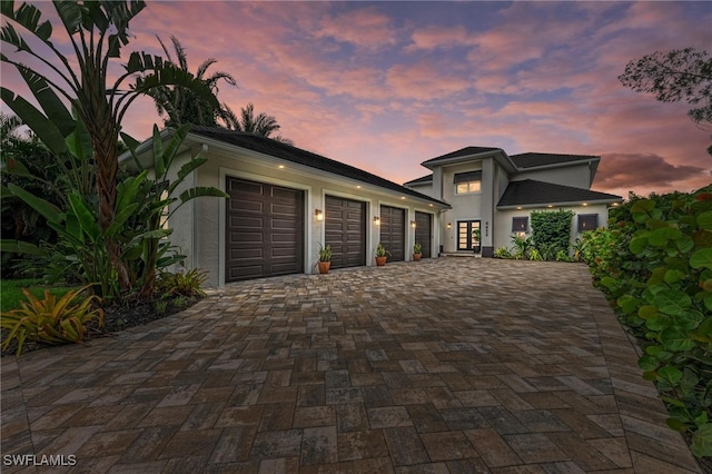 view of front of house featuring a garage