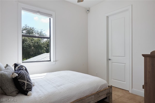 view of tiled bedroom