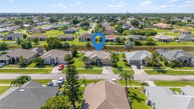 bird's eye view with a residential view