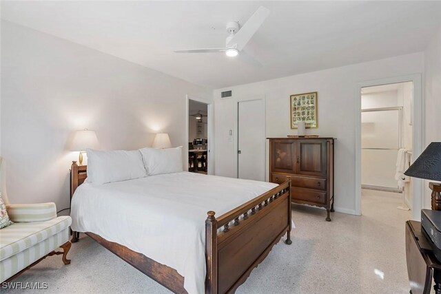 bedroom with ceiling fan