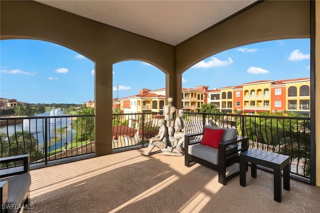 balcony with a water view