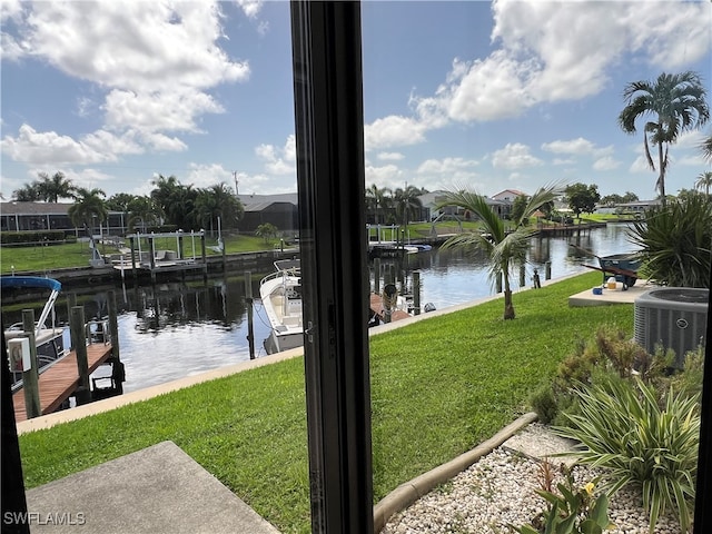 exterior space featuring a boat dock