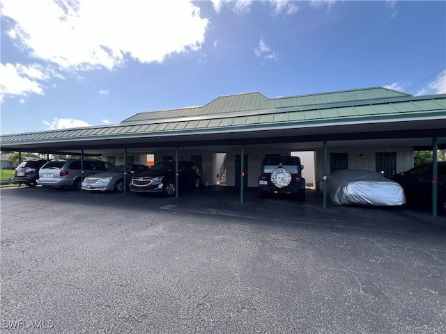 view of parking featuring a carport